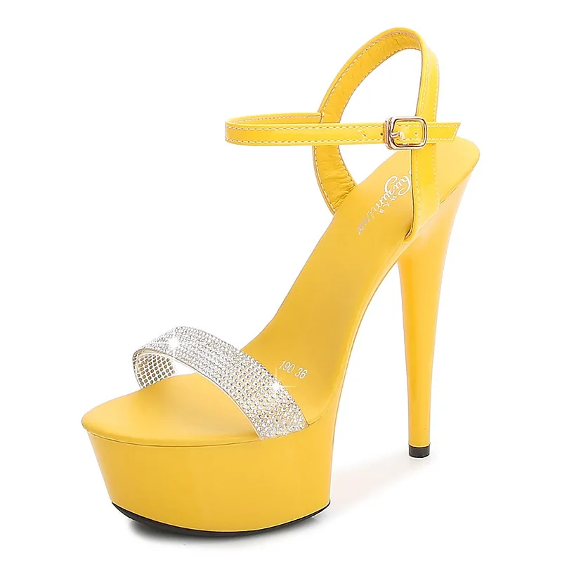 Туфли женские свадебные на платформе сандалии очень высоком каблуке 15 см