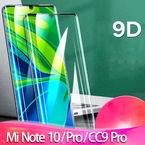 Закаленное стекло для Mi Note 10 (mi cc9 pro) полное покрытие защитное протектор экрана