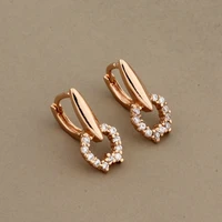 new trendy earrings zircon korean style small earrings women luxury fashion jewelry rose gold color wedding engagement jewelry