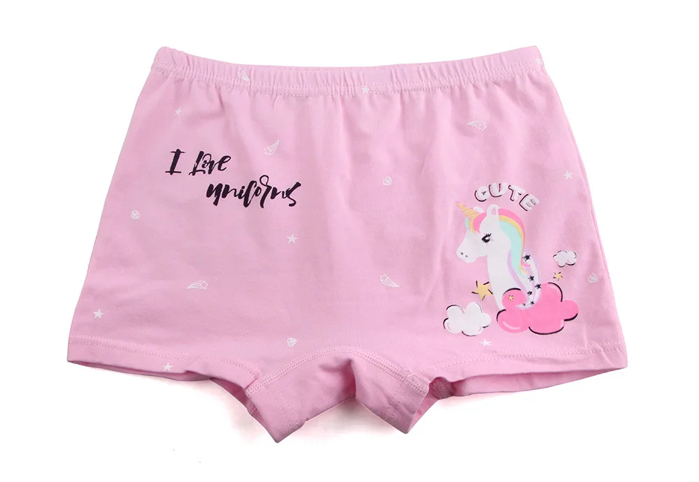 5 шт./лот хлопковые трусы для девочек с единорогом Брендовое нижнее белье детские