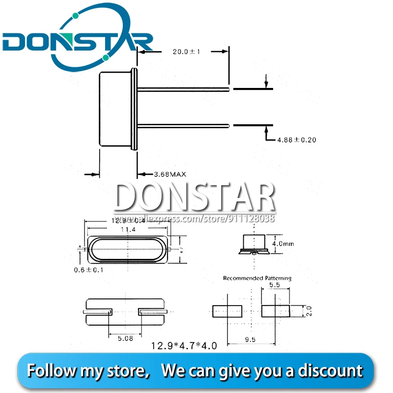 Кварцевый резонатор 10 шт./лот HC-49S 6 7458 МГц DIP-2 м |