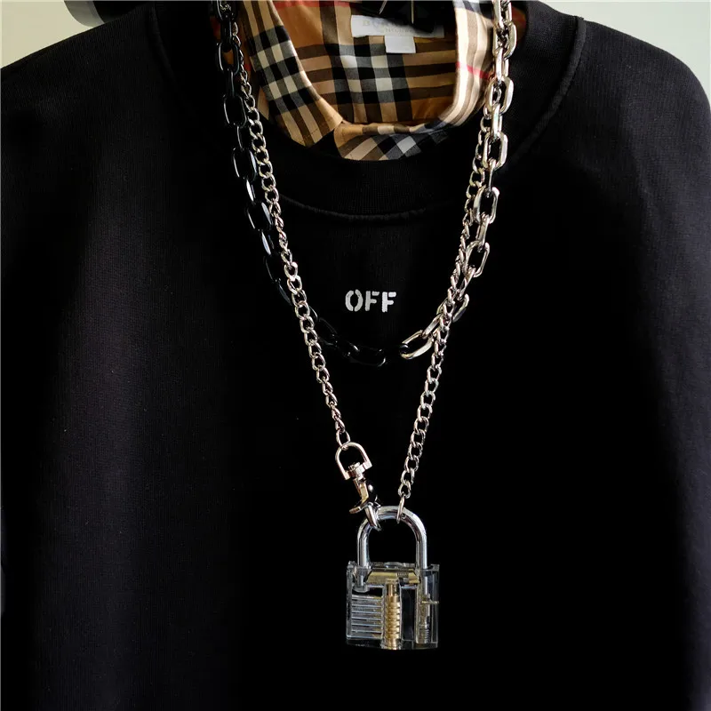 Модное Новое ожерелье с замком прозрачное для пары подвеска мужчин и женщин