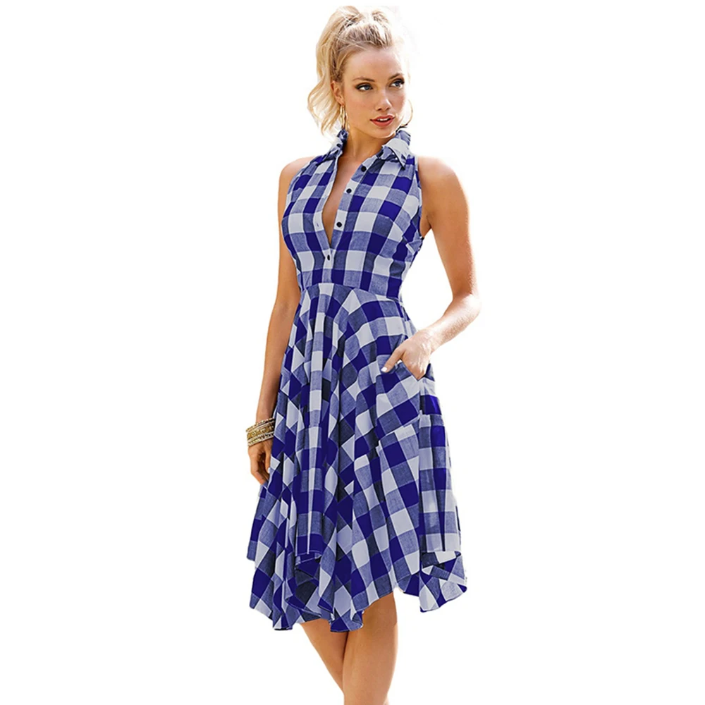 Женская майка топ жилет клетчатая с трапецеевидным силуэтом для Плиссированное