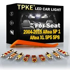 Автомобильные купольные светодиодные лампы TPKE, 13 светодиодный т., комплект для сиденья Altea 5P 1 для Altea XL 5P5 5P8, карта, подсветка номерного знака, 2004-2015