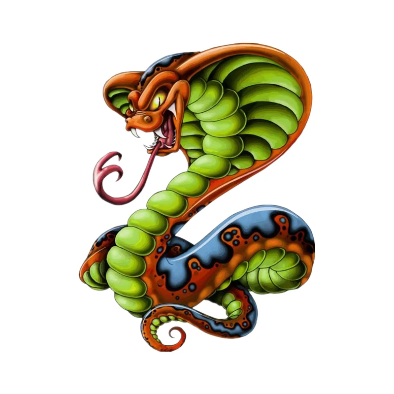 

W-0911 Funny Cartoon Cobra Modeling Personality Car Stickers PVC Hot Selling Auto Window Bumper Waterproof Quality Decals Decor