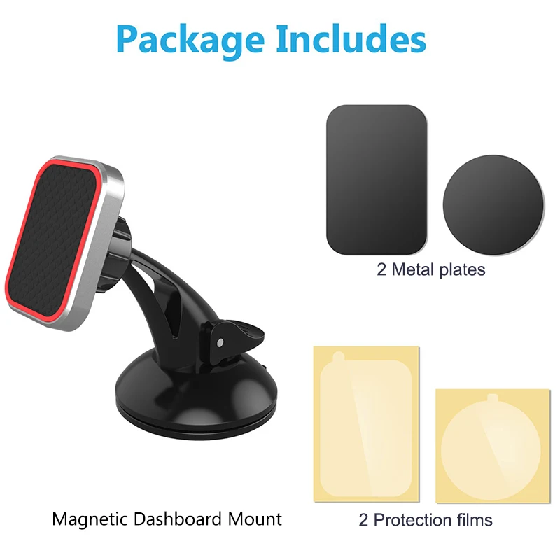 Square Red XMXCZKJ, магнитный автомобильный держатель для телефона, подставка для iPhone 11 Pro, максимально сильное крепление на присоске, магнитный держатель для телефона в автомобиле - Цвет: Square Red