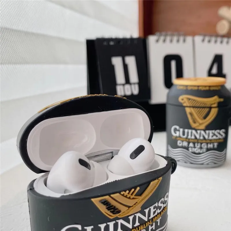 Чехлы для наушников Apple Airpods 1 2 3 Pro роскошная немецкая бутылка пива силиконовый