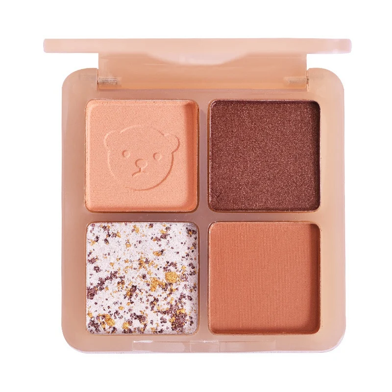 

4Colors Eyeshadow Palette Glitter Eye Shadow Pallet Shimmer Nude Earth Color Makeup Long Lasting Easy To Color Cosmetics S486