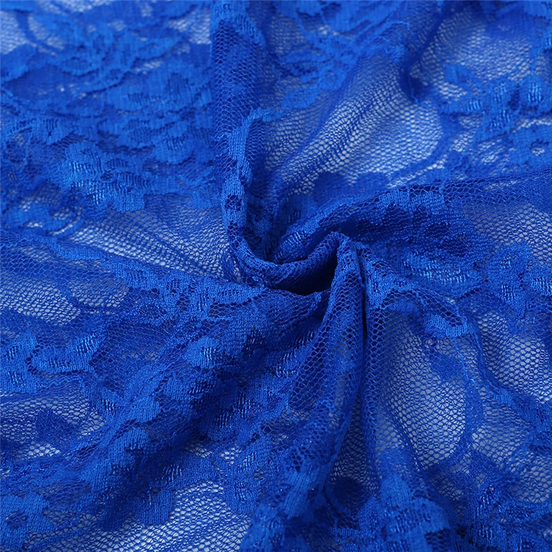 

Sexy Women's Bodysuit Mesh Hollow Sheer O-Neck Long Sleeve High-Waist See Through Tight Playsuit Crotch Button for Ladies