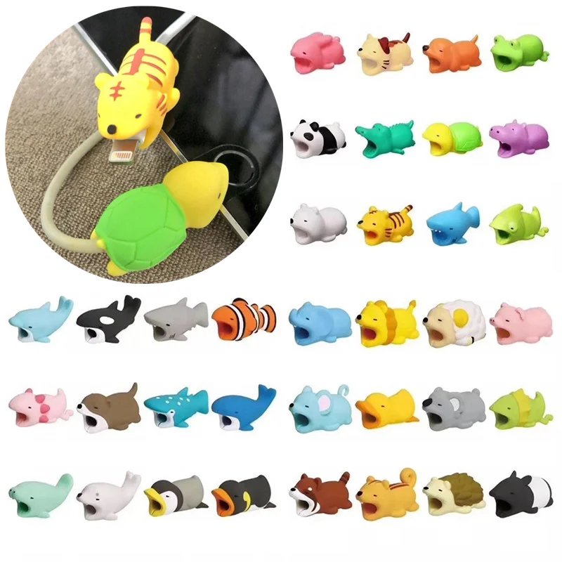 

Animal Cable Storage Holder Funny Cartoon Cable Doll Toy Protective Cover for iPhone USB Cable Case Winder Protector