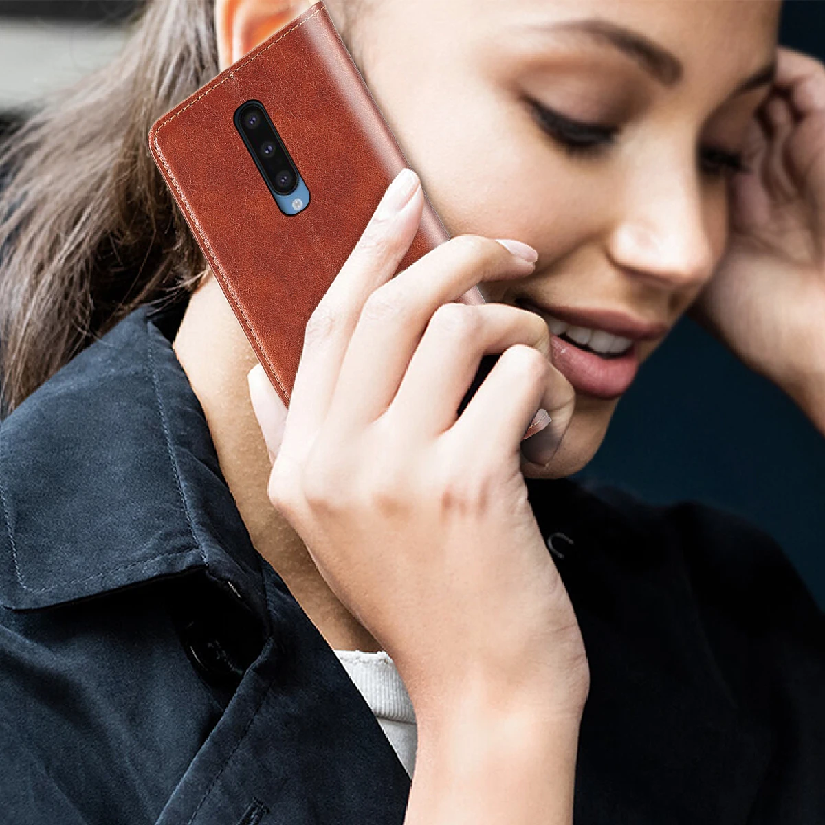 Для Oneplus 8 Pro Чехол-книжка из искусственной кожи в стиле ретро Магнитный