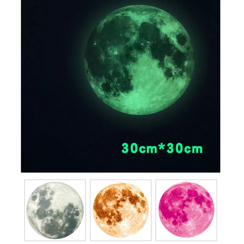 Светящиеся обои Луна земля в темноте 30 см | Обустройство дома