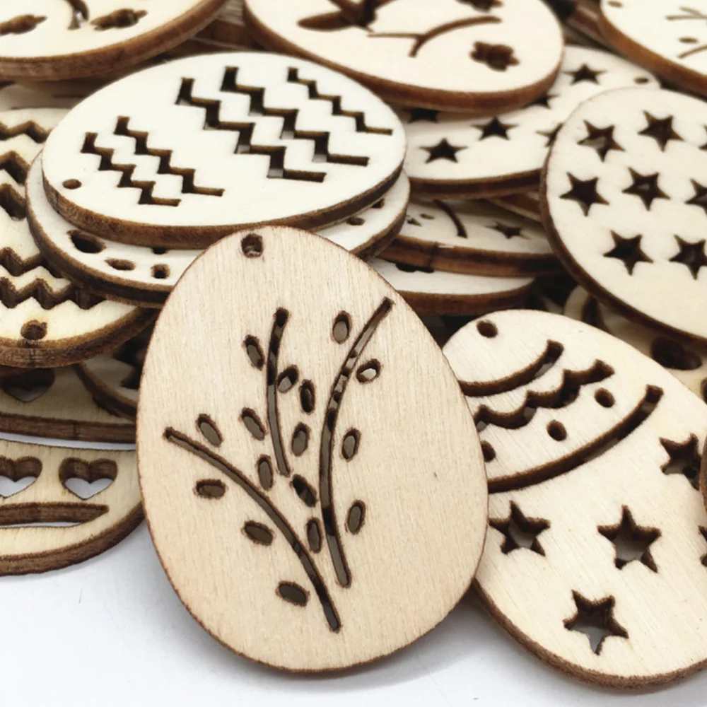 

200PCS Hollow Out DIY Wood Slices Unique Pendants Hanging Decor Tags Slices