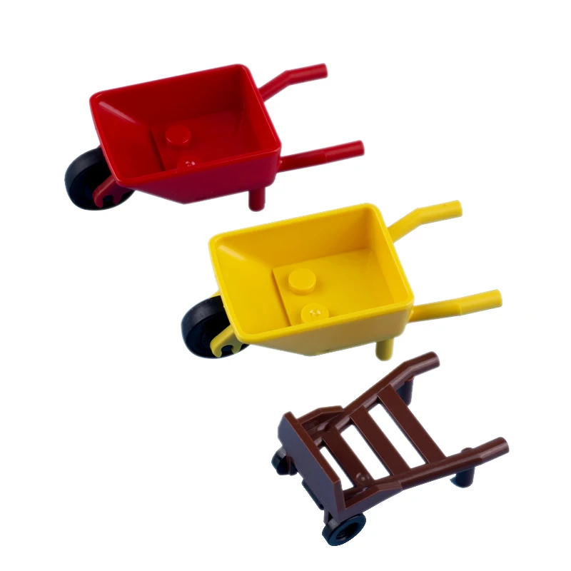 

Mini City Building Blocks DIY Stroller Minifigs Accessory Wheelbarrow Radish Mini Bricks Compatible with 98288 Toys for Children