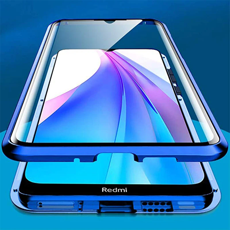 Tempered Glass Case For Xiaomi Redmi Note 8T Magnetic Phone redmi 8 8a 7 Pro Back Protective Cover note t 8pro | Мобильные телефоны