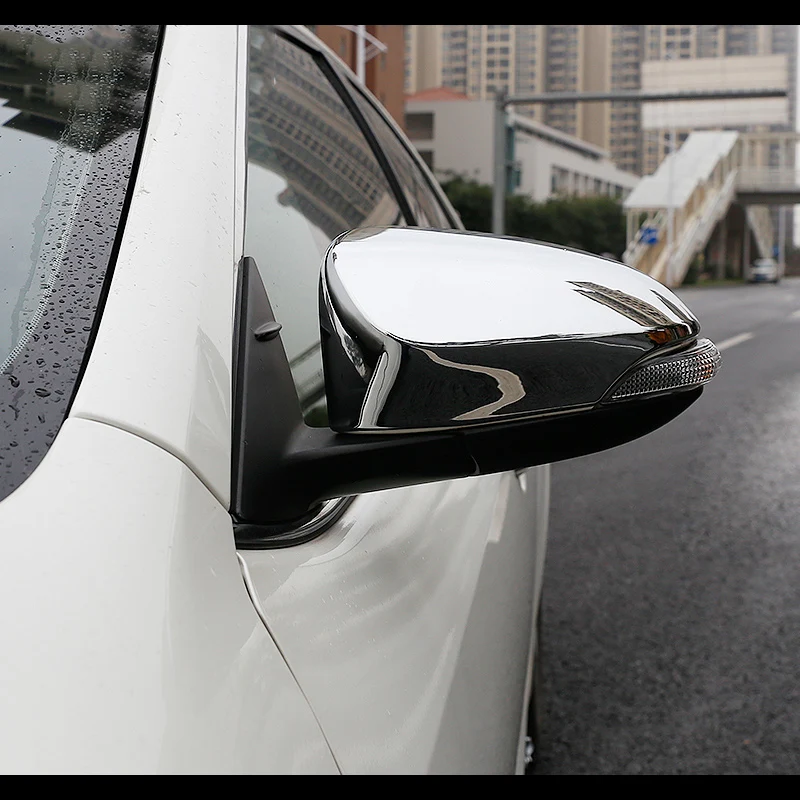 

ABS Chrome/Carbon fibre Car Rearview mirror decoration Cover Trim Car Styling For Toyota VIOS 2019 2020 Accessories 2pcs