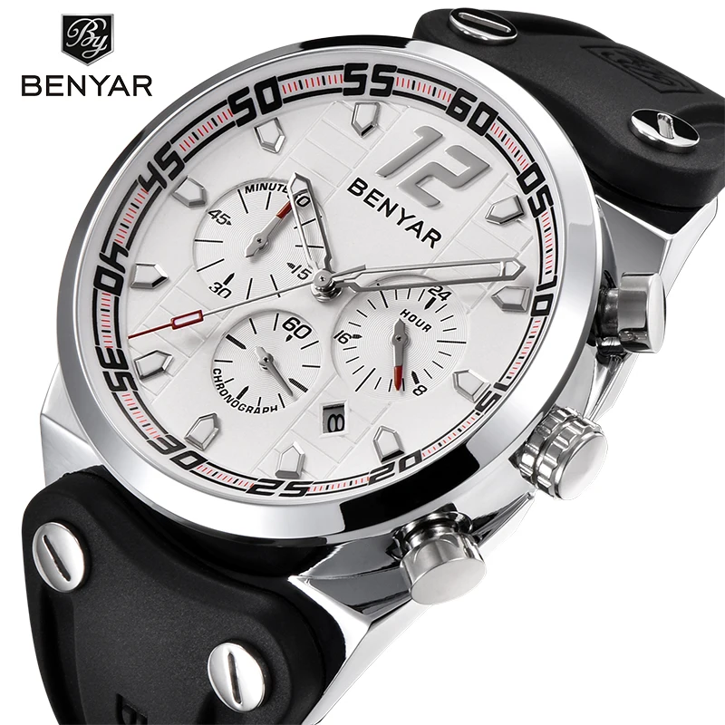 

BENYAR Mens Watches 2020 NEW Top Brand Luxury Fashion Chronograph Sport Silicone Quartz Military Watch Clock Relogio Masculino