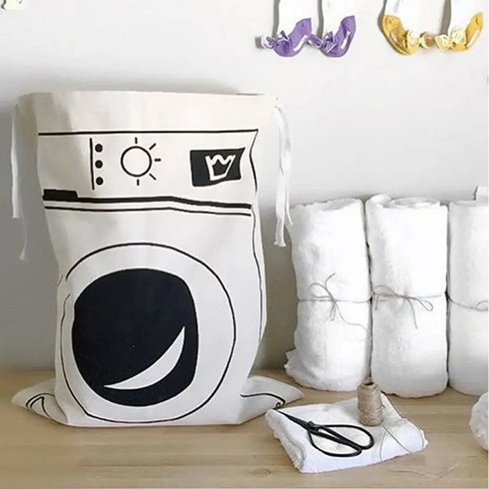 1 58x48CM Cotton Linen Drawstring Sack Bag Food Clothes Outdoor Travel Storage Hand Bag Sundries Vaccum Compressed Laundry Bag - Цвет: 1