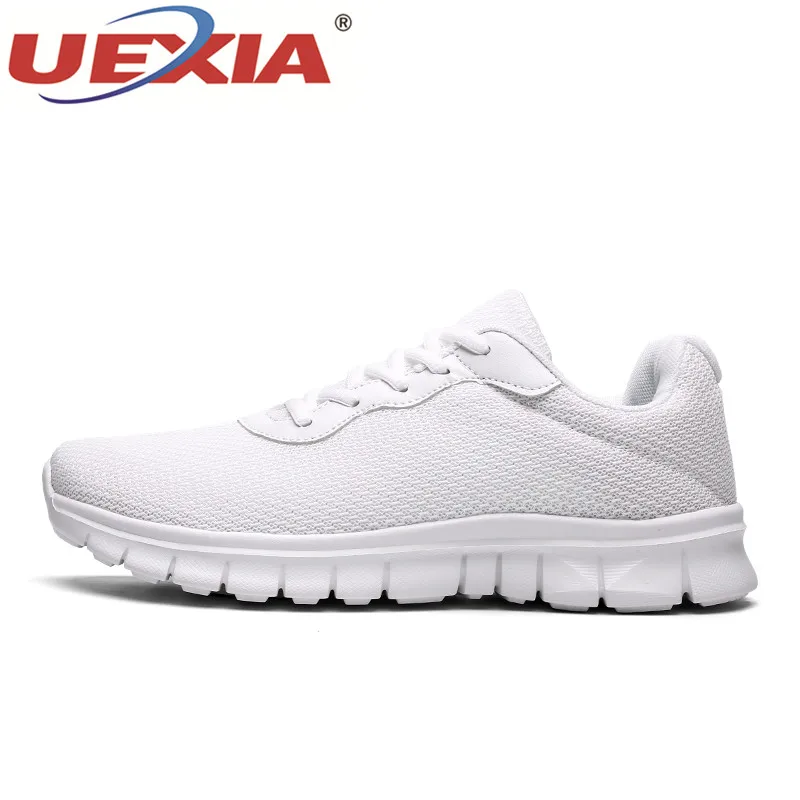 white 0560 UEXIA/кроссовки; Повседневная обувь; Мужская прогулочная Обувь На Шнуровке; сезон весна-осень; модная дышащая удобная мужская обувь; zapatos hombre - Цвет: white 0560