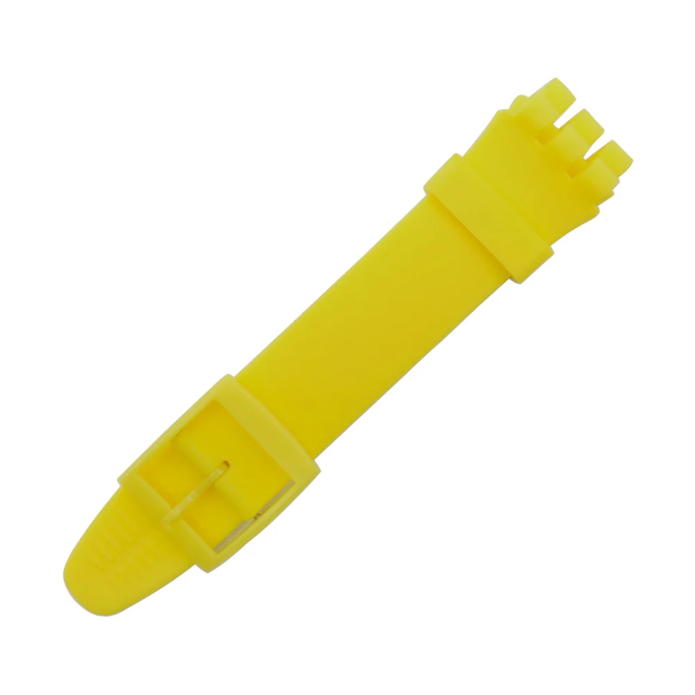 yellow Наручные часы ремешок для Swatch 16 мм 17 мм 19 мм 20 мм резиновый силиконовый ремешок для часов аксессуары - Цвет ремешка: yellow