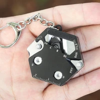 1 pcs multifunctional hexagon coin pocket knife folding knife outdoor tool mini screwdriver tool stainless steel keychain