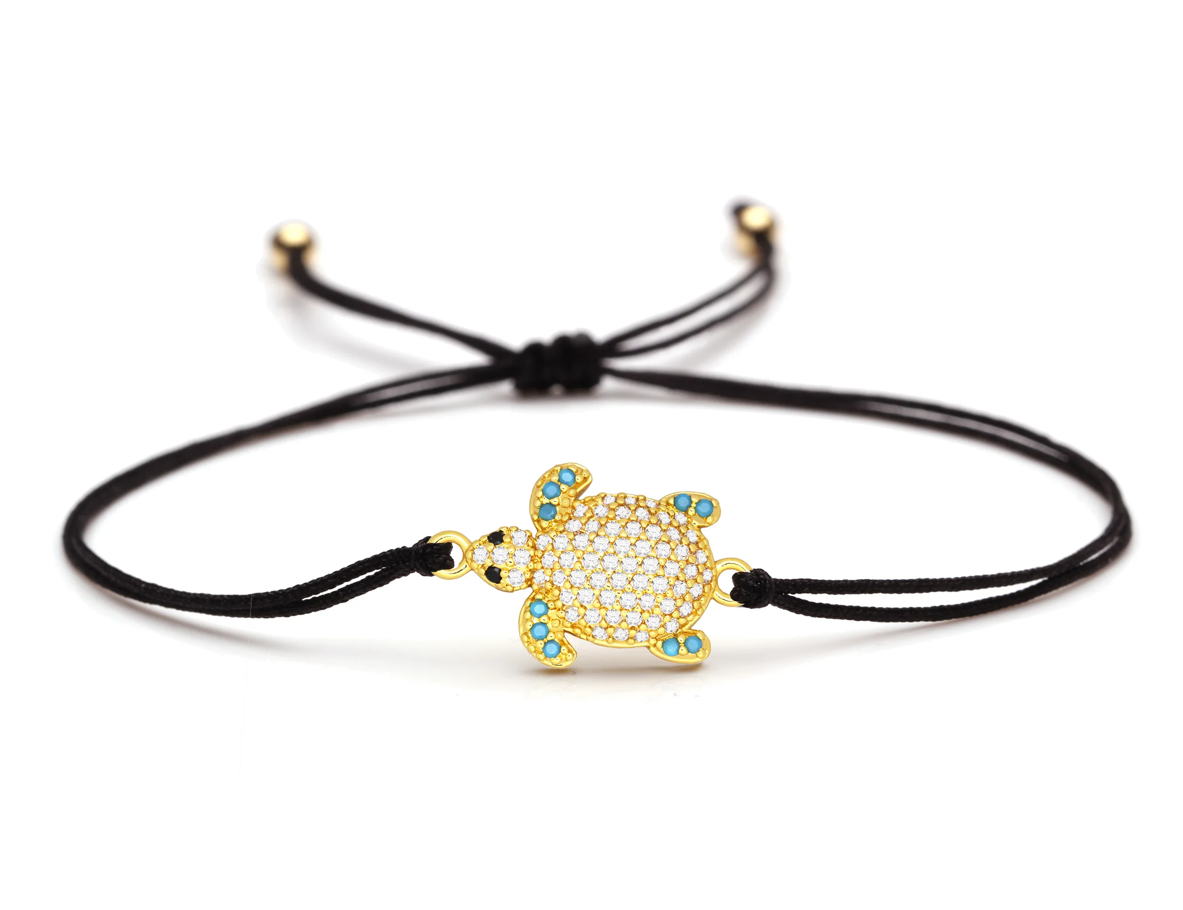 Белый кубический цирконий латунь морская черепаха браслет женский роскошный