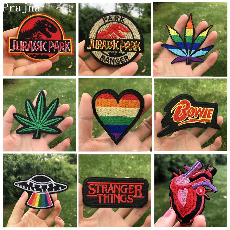 

Prajna Punk Heart Patch On Clothes Embroidered Patches For Clothing Stickers Stripes Van Gogh Iron On Patch Applique Sticker DIY