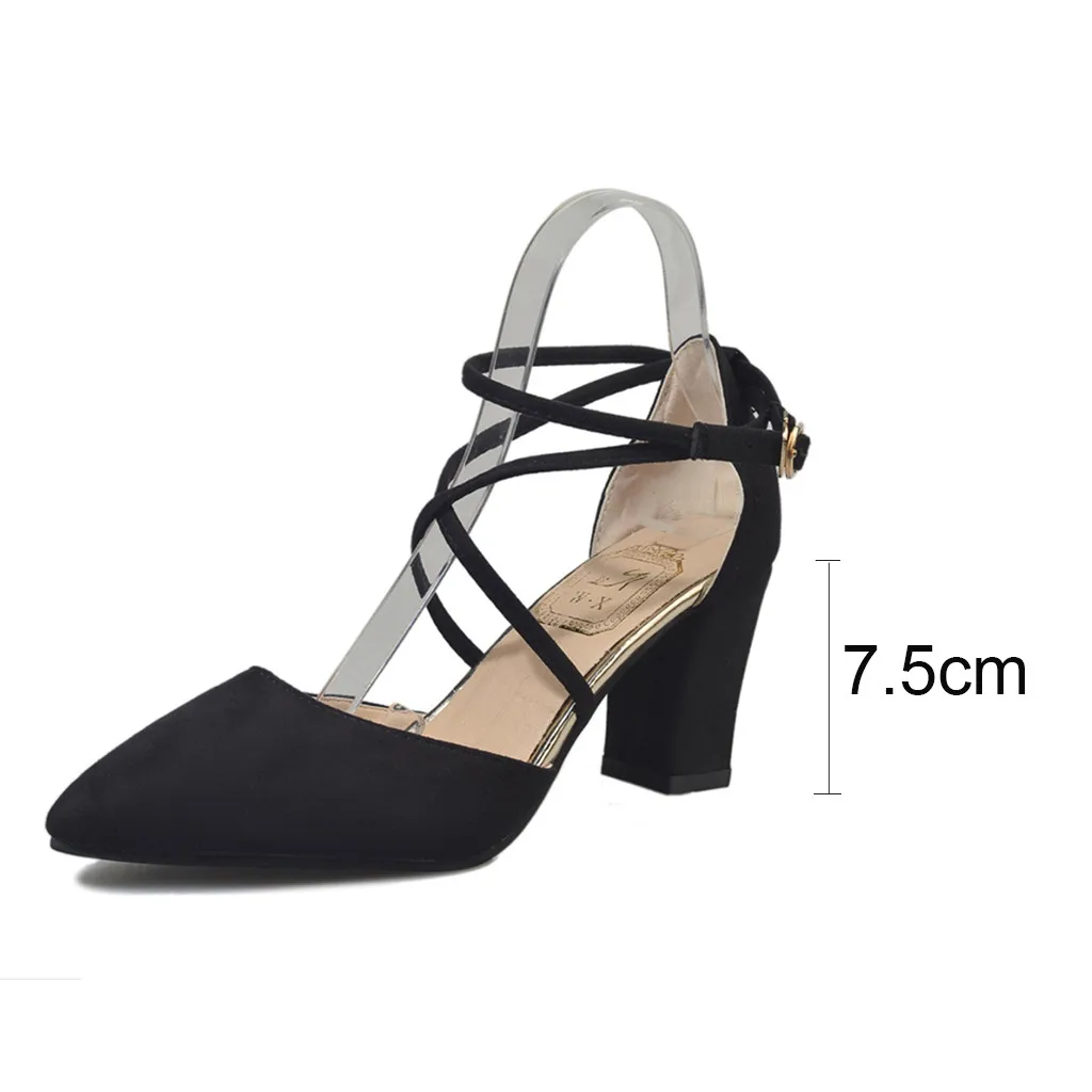 

Women Ladies Spring Summer Fashion pearl ring Solid color Causal Single Shoes Sandals Thick Heels Women Party Shoes 2020