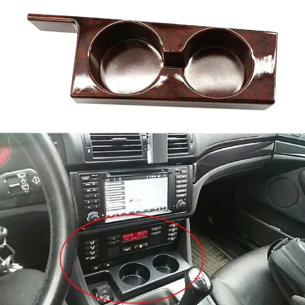 

50% Hot Sales Car Cup Holder Wood Grain Durable Drink Bottle Holder with Gap for BMW 5 Series 540i M5 E39 97-03