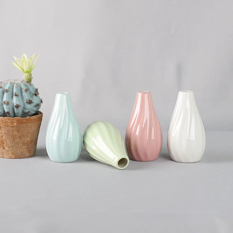 Полосатая ваза керамическая Маленькая искусство в европейском стиле украшение