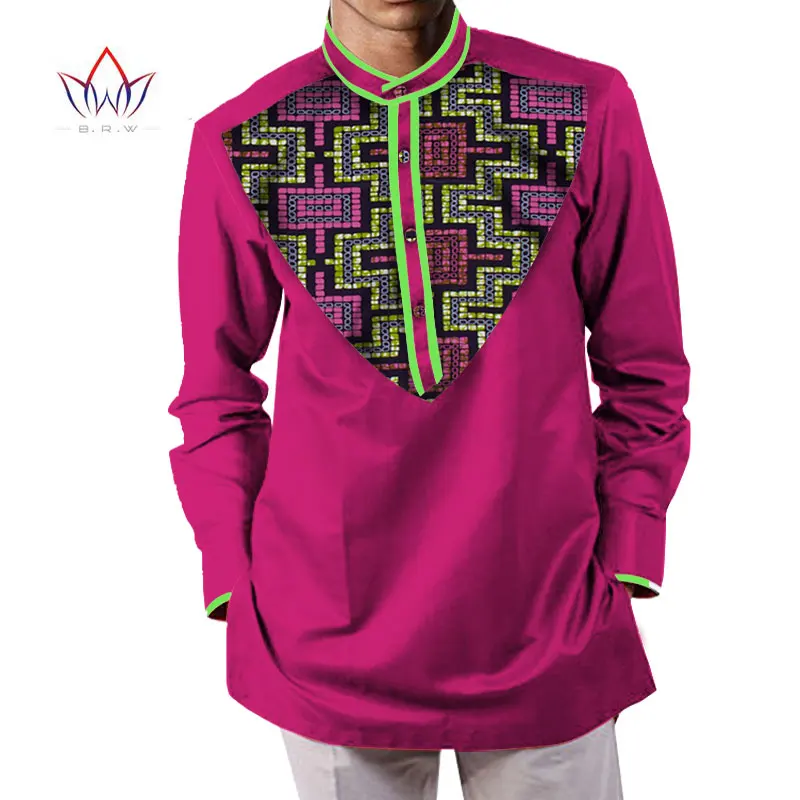 14 Летняя мужская африканская одежда dashikis camisa masculina батик Печать Топы мужские натуральный хлопок рубашки BRW WYN232 - Цвет: 14