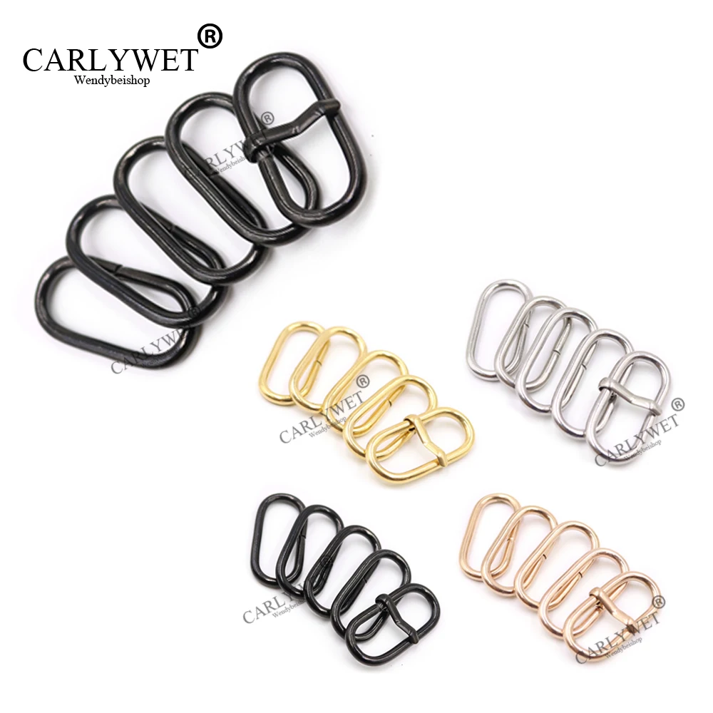 

CARLYWET 18 20 22mm Black Silver Gold Rose Gold Replacement Durable Zulu Rings Polished Loops For Nato Nylon Watch Band