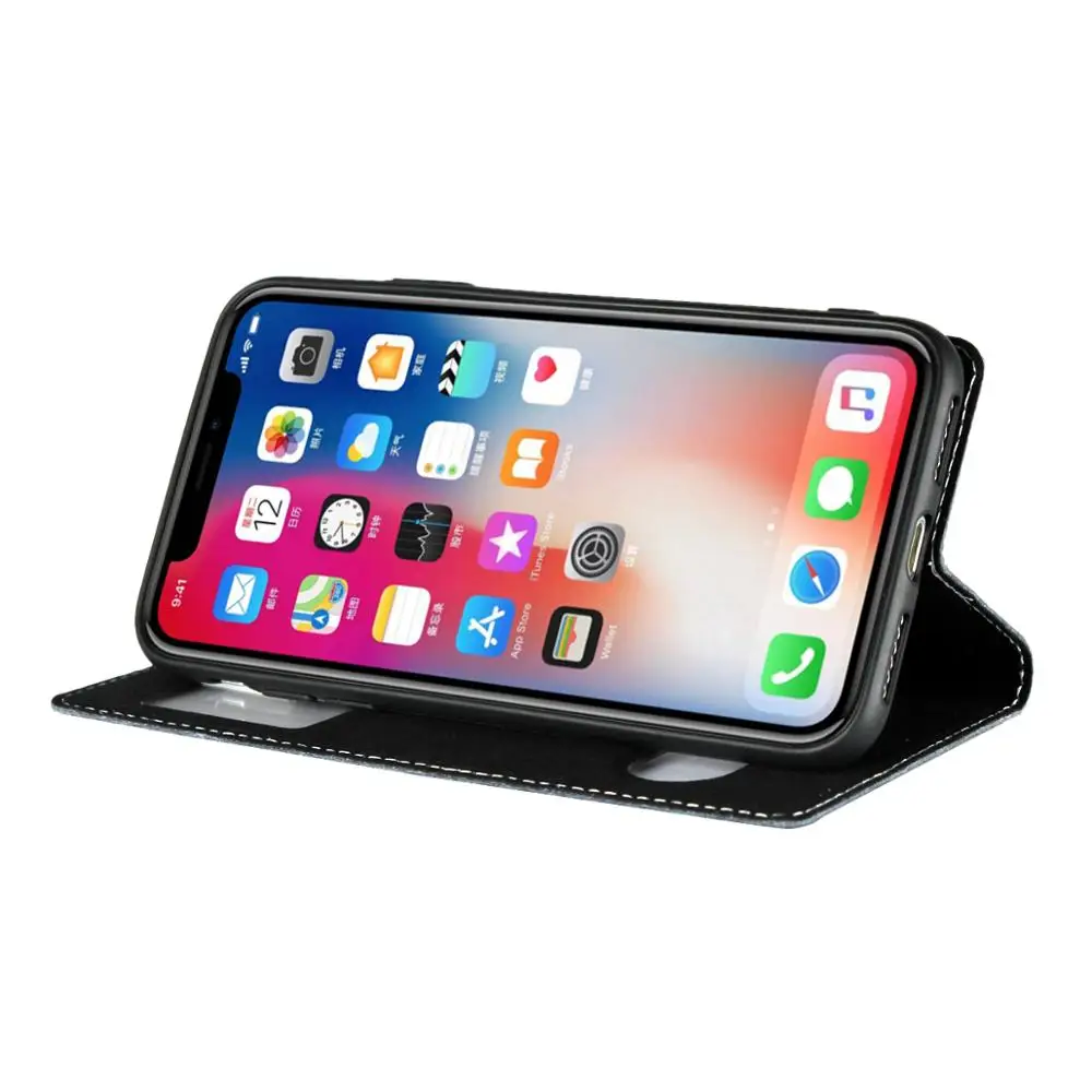 Sailortech Чехол-книжка для iPhone XS Max чехол из натуральной кожи с окошком 5 S 6 6s 7 8 X Plus |