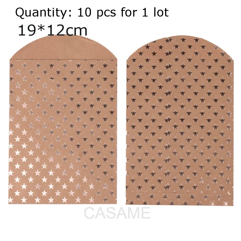 rose gold Star 10pcs Свадебный подарок для гостей пакет сумки печенья пакет подарки на праздник Декор упаковочные бумажные пакеты - Цвет: rose gold Star 10pcs