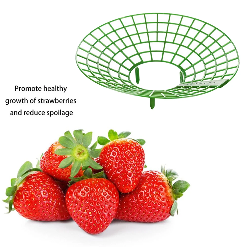 Soporte de fresa verde para el hogar, enrejados de escalada, enrejados, herramientas de jard&iacute;n ligeras, Marco, soporte de Frutas de pl&aacute;stico de plantas, 10 Uds.-3