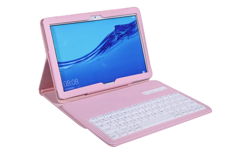 

Складной чехол-книжка из мягкой кожи личи со съемной Bluetooth-клавиатурой для планшета Huawei Mediapad M6 10,8 2019 + стилус