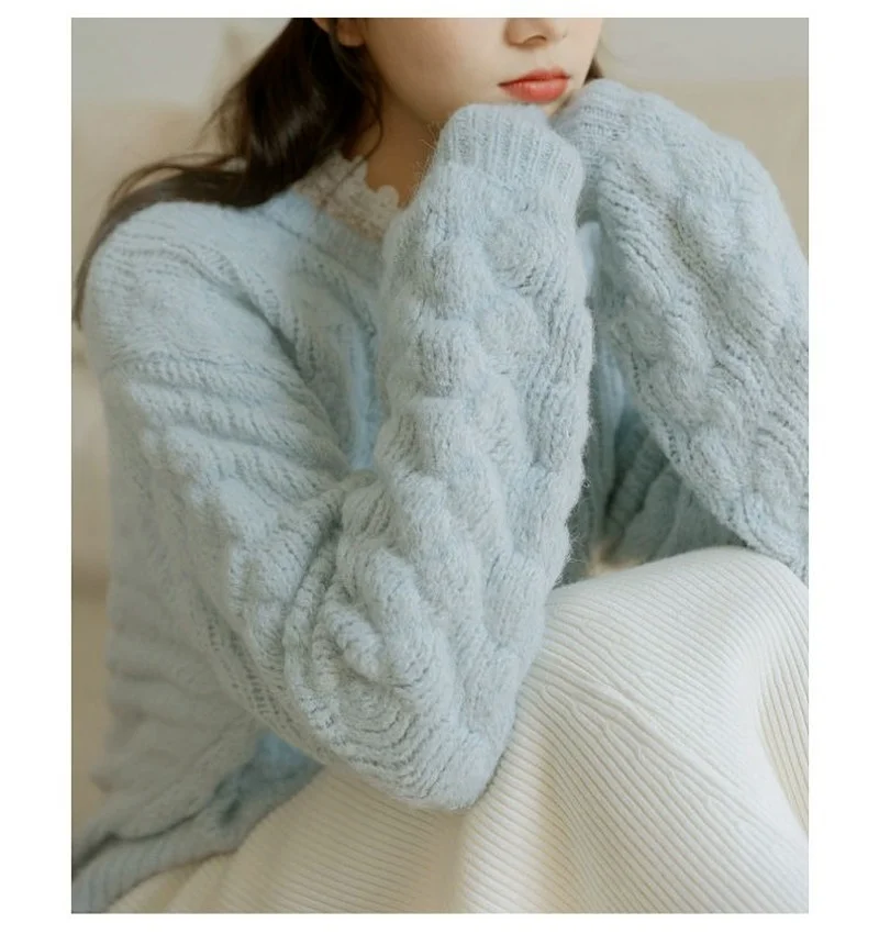 

Autumn New Long Sleeve Women's Sweater Cardigan Lazy Style Sweater Loose Round Neck Coat Sweters for Women