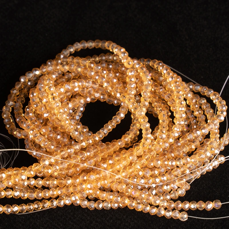 Exquisite Crystal Beads 140pcs 2x3mm Glass Faceted Bead Bulk Needle For Necklace Earring Jewellery making | Украшения и