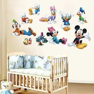 Minie Дональд Дак 2 наклейки на стену s Смешные огромные мышки Миники клубный дом