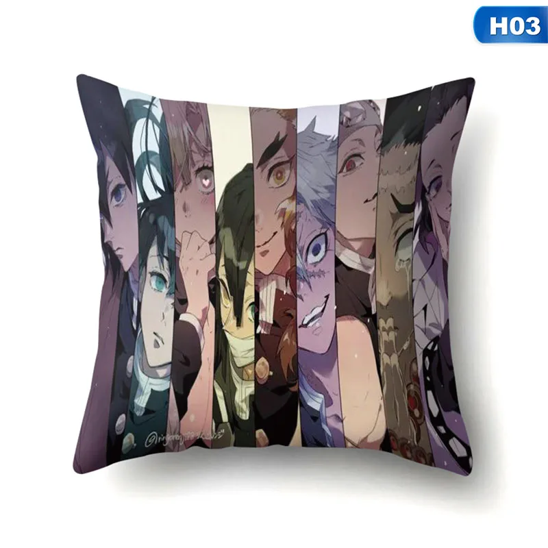 

45x45cm Demon Slayer: Kimetsu No Yaiba Pillowcase Kamado Tanjirou Nezuko Anime Figures Cushion Cover Pillow Case Bedding