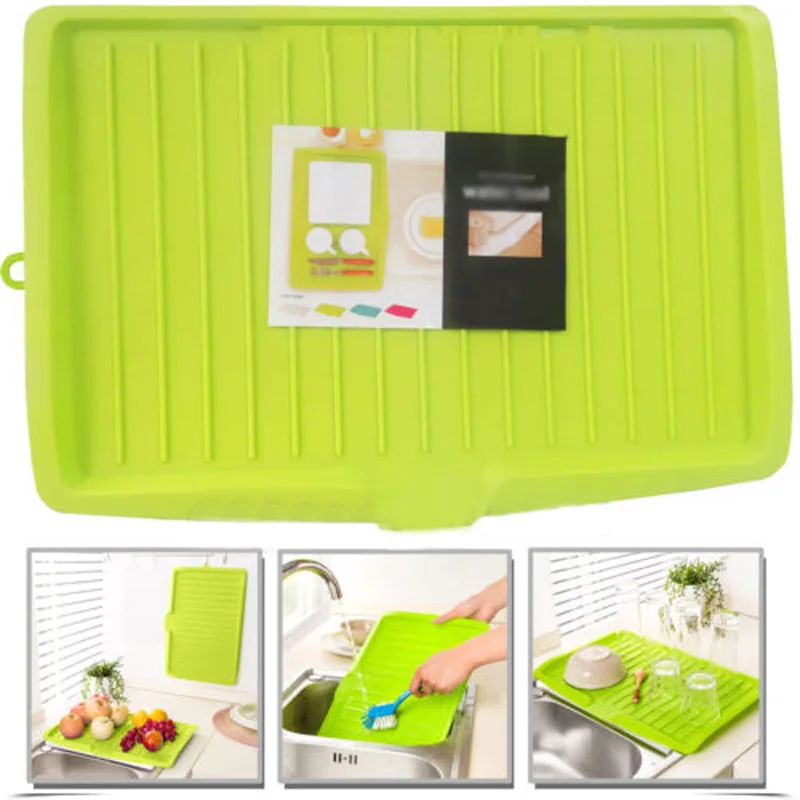 Dish Drainer Kitchen Rack Plastic Worktop Drip Tray Large Sink Drying Holder | Дом и сад