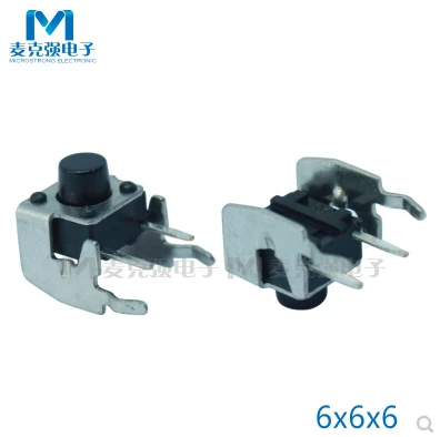 PCB мгновенный тактильный Такт кнопочный переключатель правый угол со стент 6*6*4