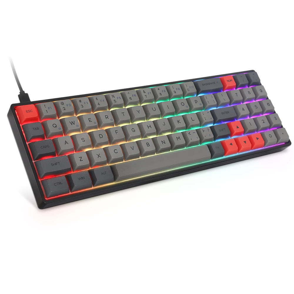 SK71 механическая клавиатура с PBT Keycap USB Проводная RGB подсветкой игровая для ПК