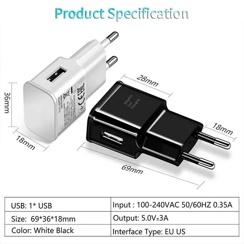 Быстрое зарядное устройство для Samsung A03 Galaxy A12 A52 USB-адаптер магнитный микро-кабель