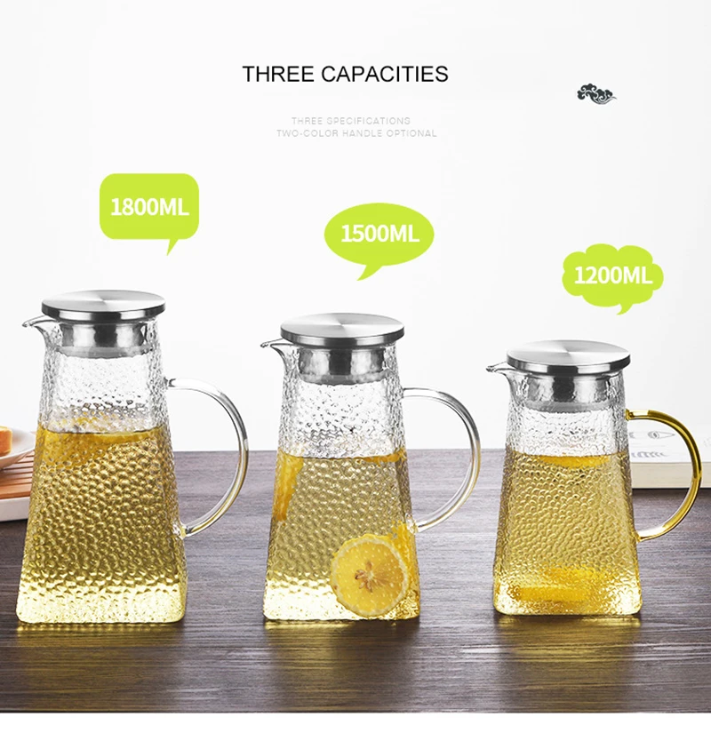 Холодный Стекло бутылка для воды кувшин чайник Прозрачный большой Ёмкость