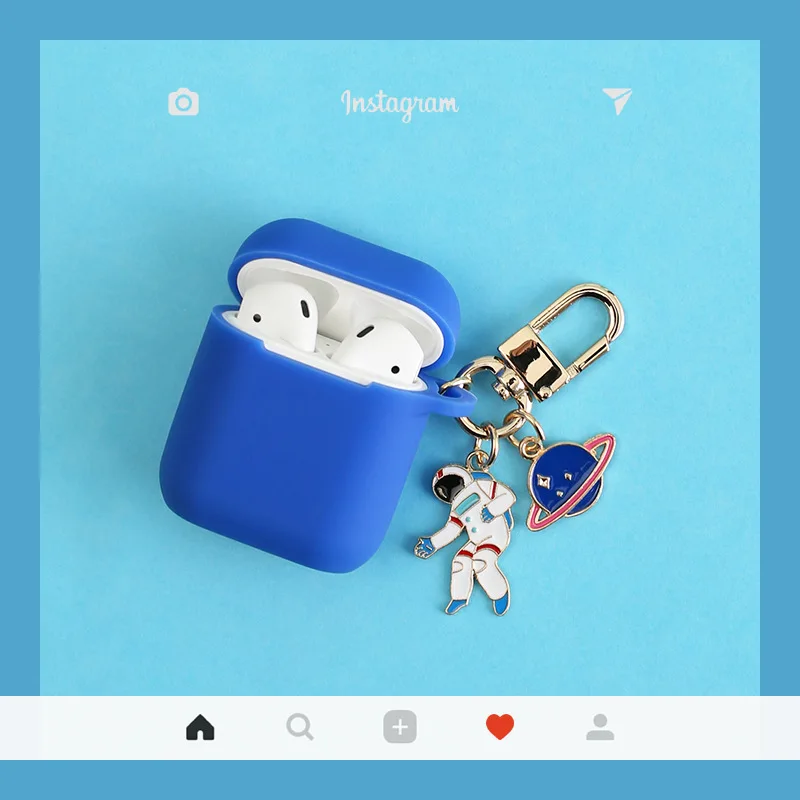 Чехол для Airpods мультфильм подвеска Чехол Silica gel материал для Apple Airpods 1 Зарядная коробка Космос для космонавта от пыли