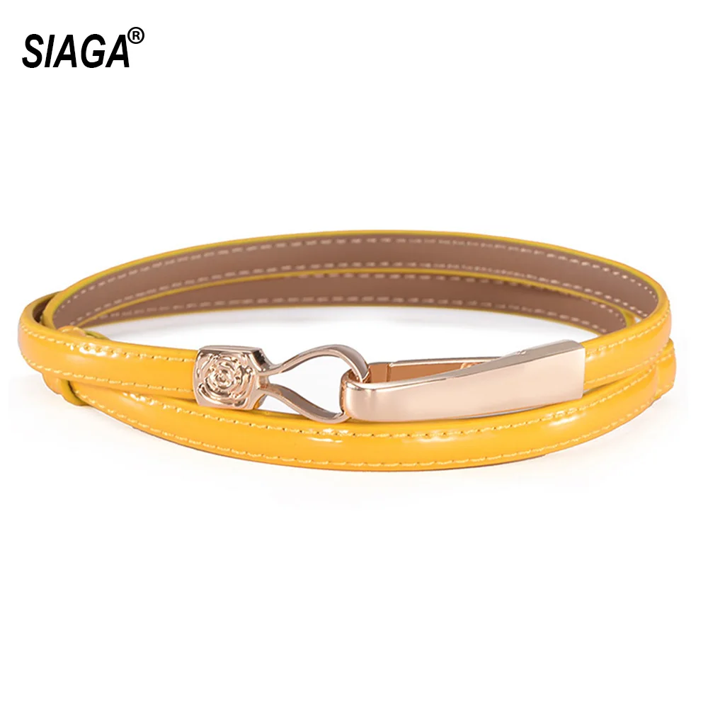 Женские ремни из натуральной бычьей кожи AKTRIS простой тонкий металлический