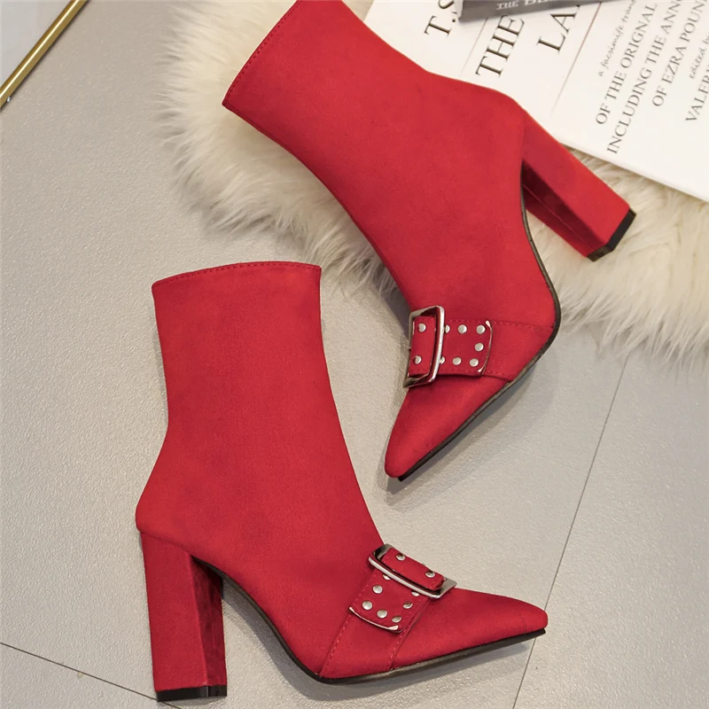2019 г. модные роскошные женские ботинки на высоком каблуке 9 5 см с заклепками
