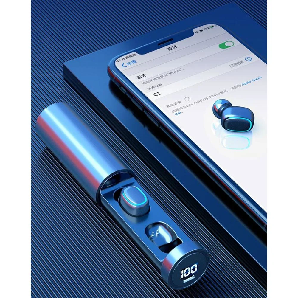 Murah Earphone Bluetooth Nirkabel Binaural 5.0 Earphone Nirkabel Stereo Mini Earbud Olahraga Headset Mini Portabel & Mikrofon Untuk Xiaomi