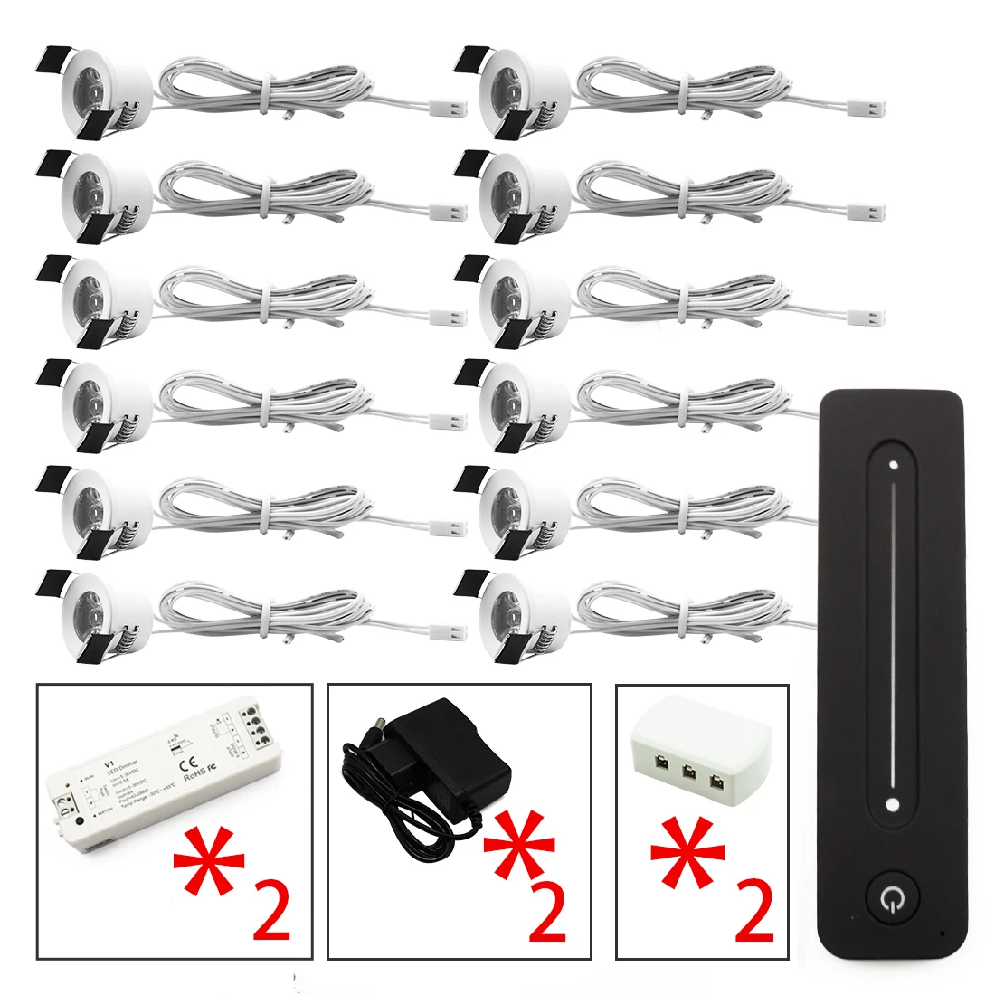 White X12 One Way Светодиодный IARY 12V Мини светодиодный прожектор светодиодный светильник с регулируемой яркостью, 24 ламп четыре Управление памяти пульт дистанционного управления может быть установлен драйвер 6/12 Настенные светильники один Управление; - Испускаемый цвет: White X12 One Way